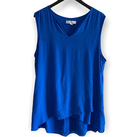 Cristina B Tops - Cristina B Tiered V Notched Tank Top